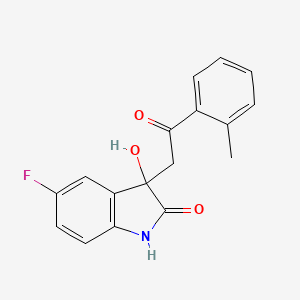 molecular formula C17H14FNO3 B6075965 5-fluoro-3-hydroxy-3-[2-(2-methylphenyl)-2-oxoethyl]-1,3-dihydro-2H-indol-2-one 