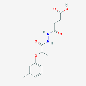 molecular formula C14H18N2O5 B6075976 4-{2-[2-(3-methylphenoxy)propanoyl]hydrazino}-4-oxobutanoic acid 