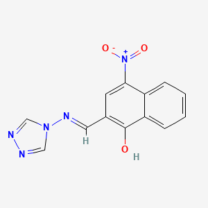 molecular formula C13H9N5O3 B6075987 4-nitro-2-[(4H-1,2,4-triazol-4-ylimino)methyl]-1-naphthol 