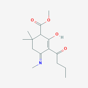 molecular formula C15H23NO4 B6076007 methyl 3-butyryl-6,6-dimethyl-4-(methylamino)-2-oxo-3-cyclohexene-1-carboxylate 