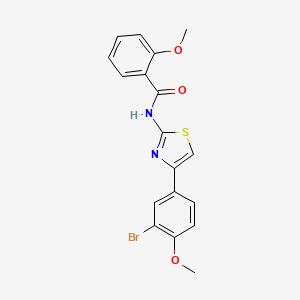 molecular formula C18H15BrN2O3S B6076029 N-[4-(3-bromo-4-methoxyphenyl)-1,3-thiazol-2-yl]-2-methoxybenzamide 