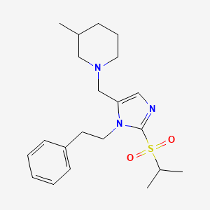 molecular formula C21H31N3O2S B6076047 1-{[2-(isopropylsulfonyl)-1-(2-phenylethyl)-1H-imidazol-5-yl]methyl}-3-methylpiperidine 