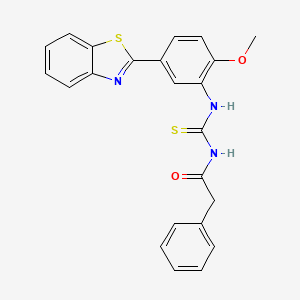 molecular formula C23H19N3O2S2 B6076052 N-({[5-(1,3-benzothiazol-2-yl)-2-methoxyphenyl]amino}carbonothioyl)-2-phenylacetamide 