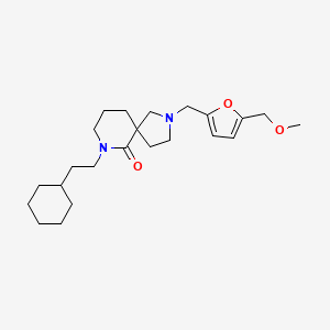 molecular formula C23H36N2O3 B6076097 7-(2-cyclohexylethyl)-2-{[5-(methoxymethyl)-2-furyl]methyl}-2,7-diazaspiro[4.5]decan-6-one 