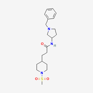 molecular formula C20H31N3O3S B6076103 N-(1-benzyl-3-pyrrolidinyl)-3-[1-(methylsulfonyl)-4-piperidinyl]propanamide 