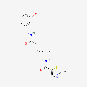 molecular formula C22H29N3O3S B6076108 3-{1-[(2,4-dimethyl-1,3-thiazol-5-yl)carbonyl]-3-piperidinyl}-N-(3-methoxybenzyl)propanamide 
