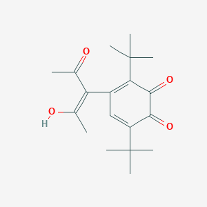 molecular formula C19H26O4 B6076129 4-(1-acetyl-2-hydroxy-1-propen-1-yl)-3,6-di-tert-butylbenzo-1,2-quinone 