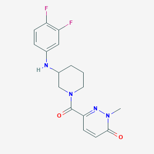 molecular formula C17H18F2N4O2 B6076156 6-({3-[(3,4-difluorophenyl)amino]-1-piperidinyl}carbonyl)-2-methyl-3(2H)-pyridazinone 