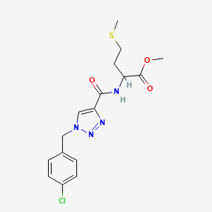 molecular formula C16H19ClN4O3S B6076184 methyl N-{[1-(4-chlorobenzyl)-1H-1,2,3-triazol-4-yl]carbonyl}methioninate 