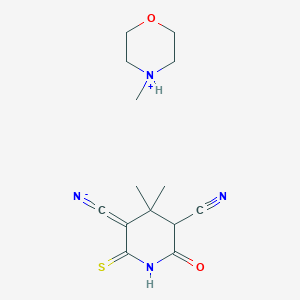 molecular formula C14H20N4O2S B6076192 6-mercapto-4,4-dimethyl-2-oxo-1,2,3,4-tetrahydro-3,5-pyridinedicarbonitrile - 4-methylmorpholine (1:1) 