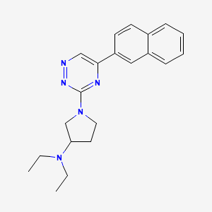 molecular formula C21H25N5 B6076201 N,N-diethyl-1-[5-(2-naphthyl)-1,2,4-triazin-3-yl]-3-pyrrolidinamine 