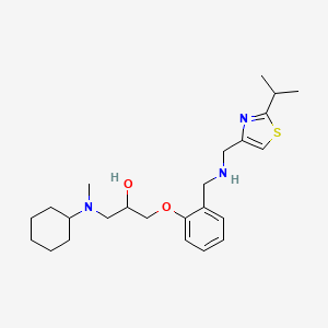 molecular formula C24H37N3O2S B6076211 1-[cyclohexyl(methyl)amino]-3-[2-({[(2-isopropyl-1,3-thiazol-4-yl)methyl]amino}methyl)phenoxy]-2-propanol 