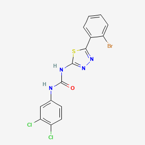 molecular formula C15H9BrCl2N4OS B6076228 N-[5-(2-bromophenyl)-1,3,4-thiadiazol-2-yl]-N'-(3,4-dichlorophenyl)urea 