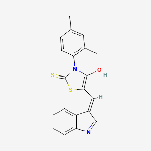 molecular formula C20H16N2OS2 B6076253 3-(2,4-dimethylphenyl)-5-(1H-indol-3-ylmethylene)-2-thioxo-1,3-thiazolidin-4-one 