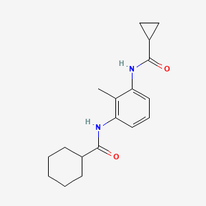 molecular formula C18H24N2O2 B6076258 N-{3-[(cyclopropylcarbonyl)amino]-2-methylphenyl}cyclohexanecarboxamide 