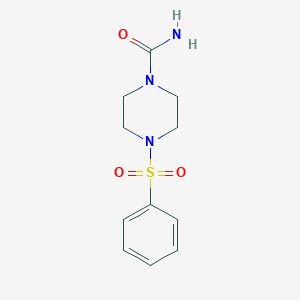 molecular formula C11H15N3O3S B6076260 4-(phenylsulfonyl)-1-piperazinecarboxamide 