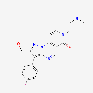 molecular formula C21H22FN5O2 B6076262 7-[2-(dimethylamino)ethyl]-3-(4-fluorophenyl)-2-(methoxymethyl)pyrazolo[1,5-a]pyrido[3,4-e]pyrimidin-6(7H)-one 