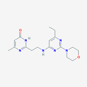 molecular formula C17H24N6O2 B6076294 2-{2-[(6-ethyl-2-morpholin-4-ylpyrimidin-4-yl)amino]ethyl}-6-methylpyrimidin-4(3H)-one 