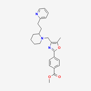 molecular formula C25H29N3O3 B6076301 methyl 4-[5-methyl-4-({2-[2-(2-pyridinyl)ethyl]-1-piperidinyl}methyl)-1,3-oxazol-2-yl]benzoate 