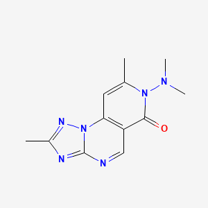 molecular formula C12H14N6O B6076313 7-(dimethylamino)-2,8-dimethylpyrido[3,4-e][1,2,4]triazolo[1,5-a]pyrimidin-6(7H)-one 