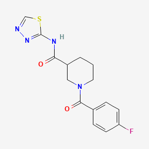 molecular formula C15H15FN4O2S B6076324 1-(4-fluorobenzoyl)-N-1,3,4-thiadiazol-2-yl-3-piperidinecarboxamide 