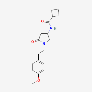 molecular formula C18H24N2O3 B6076327 N-{1-[2-(4-methoxyphenyl)ethyl]-5-oxo-3-pyrrolidinyl}cyclobutanecarboxamide 