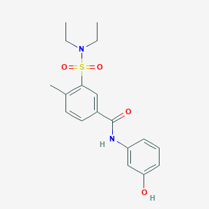molecular formula C18H22N2O4S B6076335 3-[(diethylamino)sulfonyl]-N-(3-hydroxyphenyl)-4-methylbenzamide 