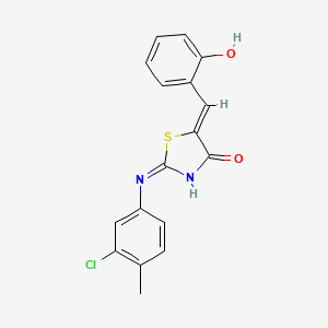molecular formula C17H13ClN2O2S B6076338 2-[(3-chloro-4-methylphenyl)amino]-5-(2-hydroxybenzylidene)-1,3-thiazol-4(5H)-one 