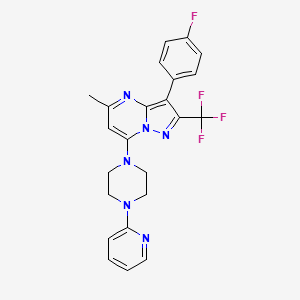 molecular formula C23H20F4N6 B6076348 3-(4-fluorophenyl)-5-methyl-7-[4-(2-pyridinyl)-1-piperazinyl]-2-(trifluoromethyl)pyrazolo[1,5-a]pyrimidine 