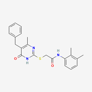 molecular formula C22H23N3O2S B6076360 2-[(5-benzyl-4-methyl-6-oxo-1,6-dihydro-2-pyrimidinyl)thio]-N-(2,3-dimethylphenyl)acetamide 