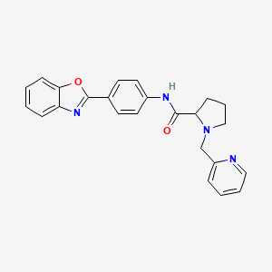 molecular formula C24H22N4O2 B6076401 N-[4-(1,3-benzoxazol-2-yl)phenyl]-1-(2-pyridinylmethyl)prolinamide 