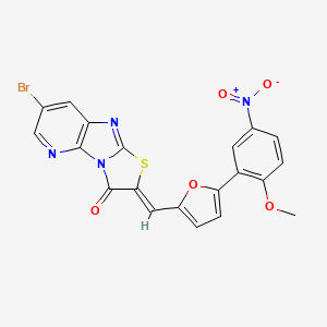 molecular formula C20H11BrN4O5S B6076422 7-bromo-2-{[5-(2-methoxy-5-nitrophenyl)-2-furyl]methylene}[1,3]thiazolo[2',3':2,3]imidazo[4,5-b]pyridin-3(2H)-one 