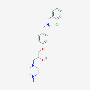 molecular formula C22H30ClN3O2 B6076435 1-(4-{[(2-chlorobenzyl)amino]methyl}phenoxy)-3-(4-methyl-1-piperazinyl)-2-propanol 