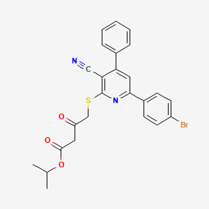 molecular formula C25H21BrN2O3S B6076437 isopropyl 4-{[6-(4-bromophenyl)-3-cyano-4-phenylpyridin-2-yl]thio}-3-oxobutanoate 