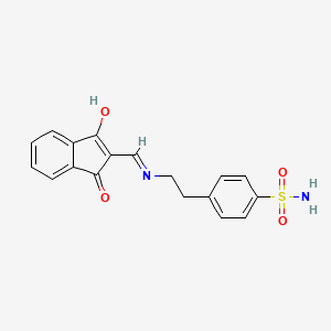 4-(2-{[(1,3-dioxo-1,3-dihydro-2H-inden-2-ylidene)methyl]amino}ethyl)benzenesulfonamide