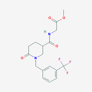 molecular formula C17H19F3N2O4 B6076445 methyl N-({6-oxo-1-[3-(trifluoromethyl)benzyl]-3-piperidinyl}carbonyl)glycinate 