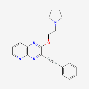 molecular formula C21H20N4O B607645 3-(2-苯乙炔基)-2-(2-吡咯烷-1-基乙氧基)吡啶并[2,3-b]嘧啶 CAS No. 1025015-40-0