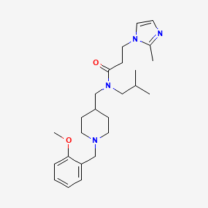 molecular formula C25H38N4O2 B6076454 N-isobutyl-N-{[1-(2-methoxybenzyl)-4-piperidinyl]methyl}-3-(2-methyl-1H-imidazol-1-yl)propanamide 
