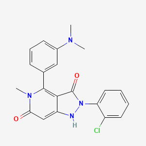 molecular formula C21H19ClN4O2 B607647 2-(2-氯苯基)-4-(3-(二甲氨基)苯基)-5-甲基-1H-吡唑并[4,3-c]吡啶-3,6(2H,5H)-二酮 CAS No. 1218942-37-0