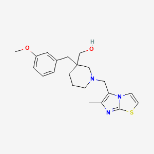 molecular formula C21H27N3O2S B6076518 {3-(3-methoxybenzyl)-1-[(6-methylimidazo[2,1-b][1,3]thiazol-5-yl)methyl]-3-piperidinyl}methanol 