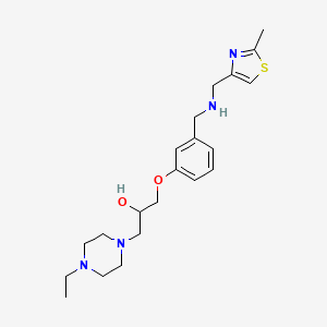 molecular formula C21H32N4O2S B6076540 1-(4-ethyl-1-piperazinyl)-3-[3-({[(2-methyl-1,3-thiazol-4-yl)methyl]amino}methyl)phenoxy]-2-propanol 