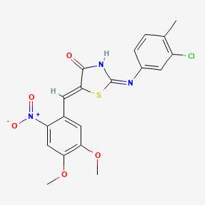 molecular formula C19H16ClN3O5S B6076554 2-[(3-chloro-4-methylphenyl)amino]-5-(4,5-dimethoxy-2-nitrobenzylidene)-1,3-thiazol-4(5H)-one 