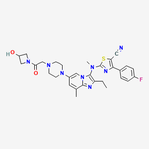 molecular formula C30H33FN8O2S B607656 Ziritaxestat CAS No. 1628260-79-6