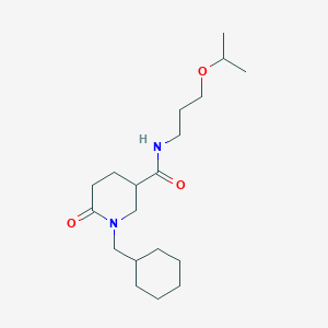 molecular formula C19H34N2O3 B6076565 1-(cyclohexylmethyl)-N-(3-isopropoxypropyl)-6-oxo-3-piperidinecarboxamide 