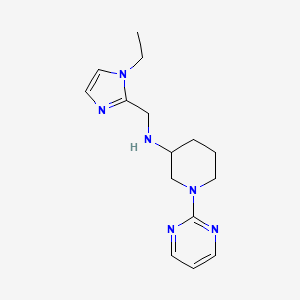 molecular formula C15H22N6 B6076566 N-[(1-ethyl-1H-imidazol-2-yl)methyl]-1-(2-pyrimidinyl)-3-piperidinamine 