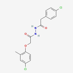 molecular formula C17H16Cl2N2O3 B6076567 2-(4-chloro-2-methylphenoxy)-N'-[(4-chlorophenyl)acetyl]acetohydrazide 