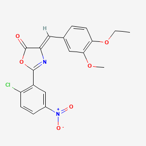 molecular formula C19H15ClN2O6 B6076569 2-(2-chloro-5-nitrophenyl)-4-(4-ethoxy-3-methoxybenzylidene)-1,3-oxazol-5(4H)-one 