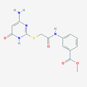 molecular formula C14H14N4O4S B6076577 methyl 3-({[(6-amino-4-oxo-1,4-dihydro-2-pyrimidinyl)thio]acetyl}amino)benzoate 