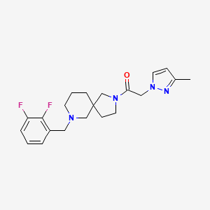 molecular formula C21H26F2N4O B6076590 7-(2,3-difluorobenzyl)-2-[(3-methyl-1H-pyrazol-1-yl)acetyl]-2,7-diazaspiro[4.5]decane 
