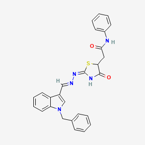 2-(2-{[(1-benzyl-1H-indol-3-yl)methylene]hydrazono}-4-oxo-1,3-thiazolidin-5-yl)-N-phenylacetamide